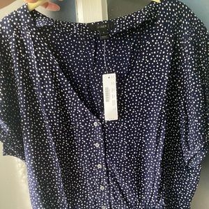 Jcrew peplum navy top, size 8
